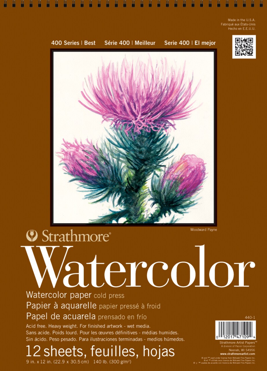 Strathmore Watercolor Paper Pad 9"X12"-140lb Cold Press 12 Sheets
